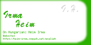 irma heim business card